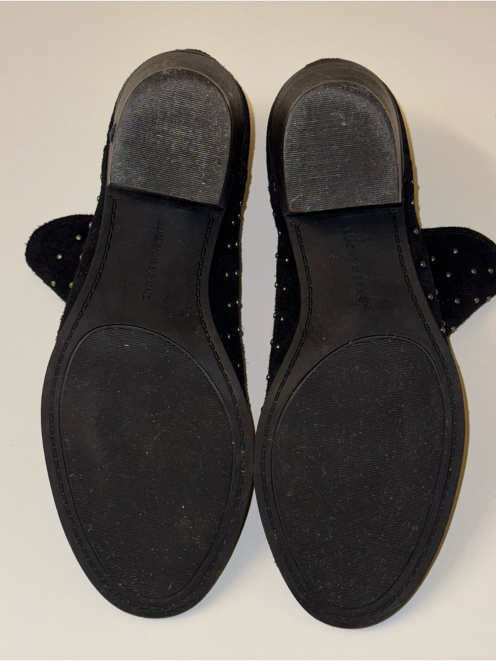 Lucky Brand Black Leather Berlenna Studded Peep Toe Booties Size 7m - Picture 8 of 9